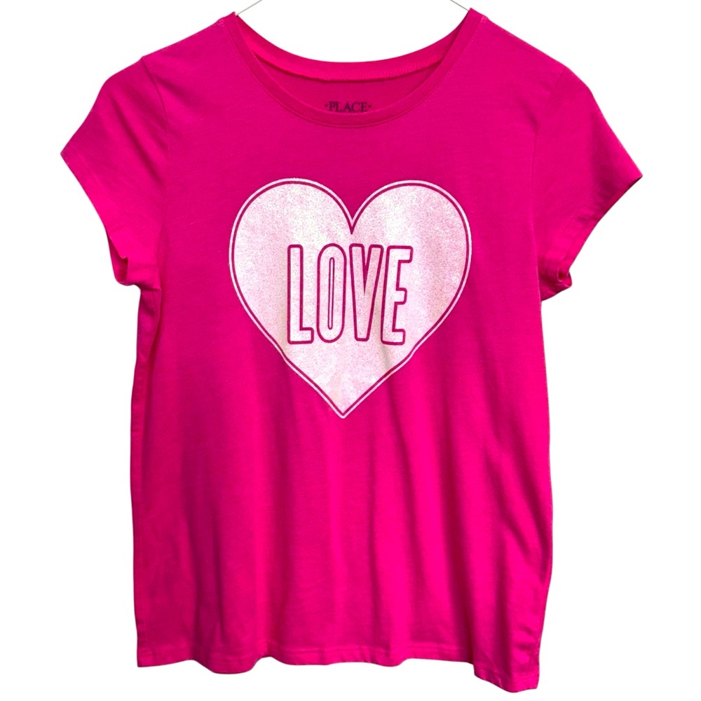 The Children's Place Fuchsia Love Heart Tee XL‎ 14